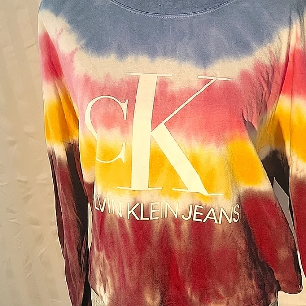 Calvin Klein Jeans Women's Long Sleeve Cotton Tie-Dyed T-Shirt, Size: NWT - Picture 9 of 11